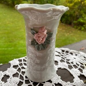 Ceramic Vase w/ Rose